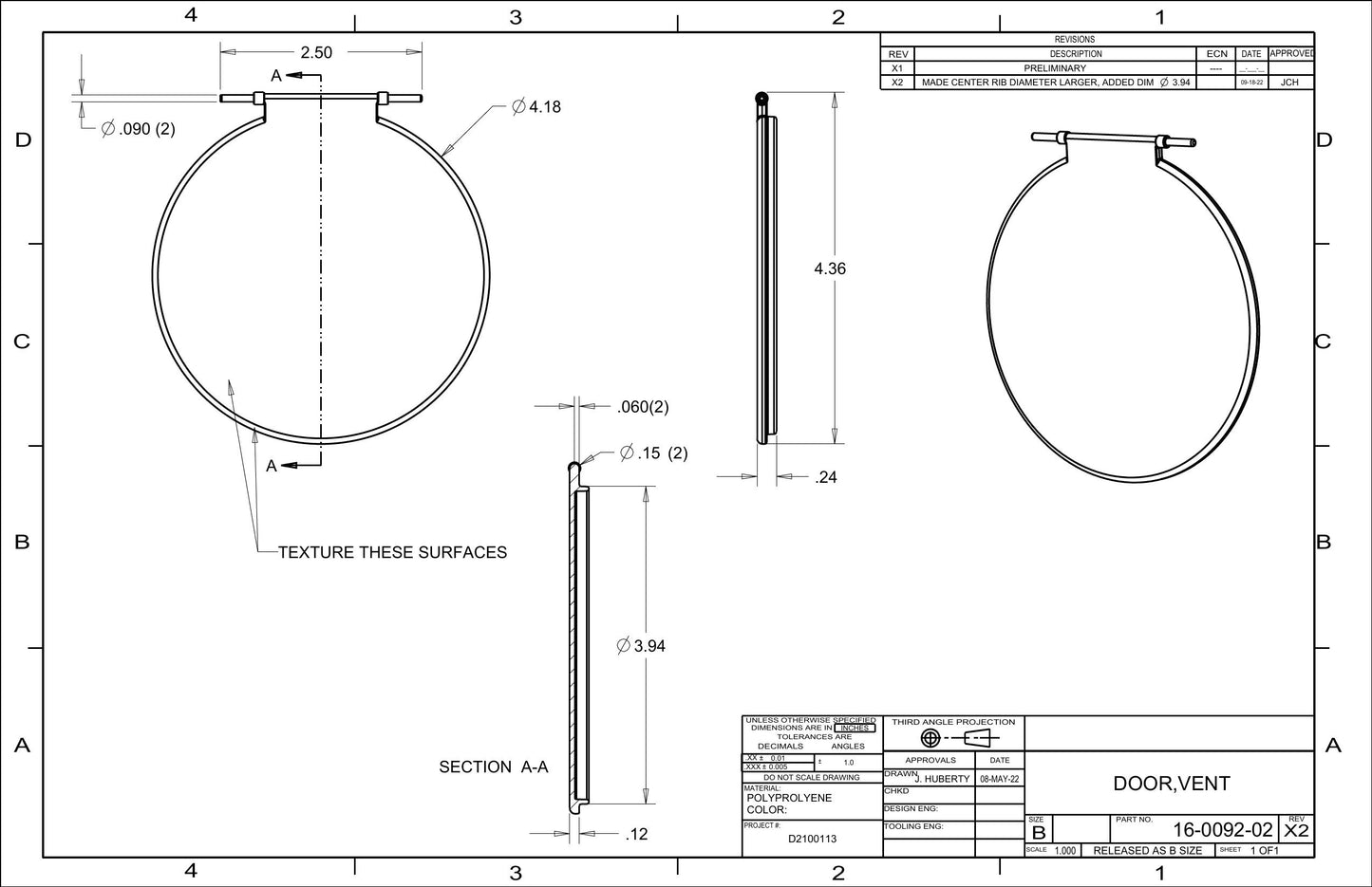 Replacement Vent Door / Flapper