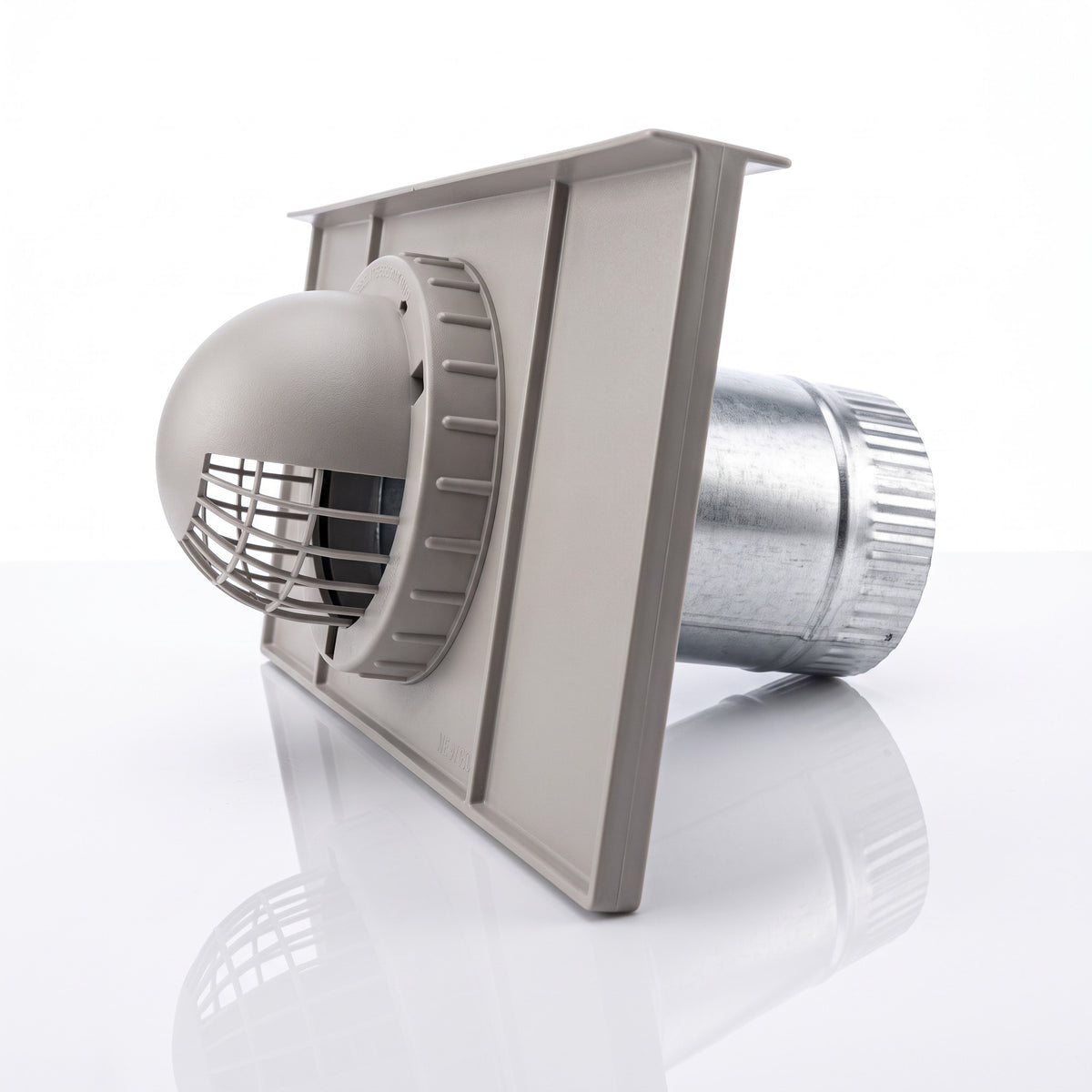 16 x 8 foundation dryer vent assembly with top lip and UV-protected flapper door crimped end