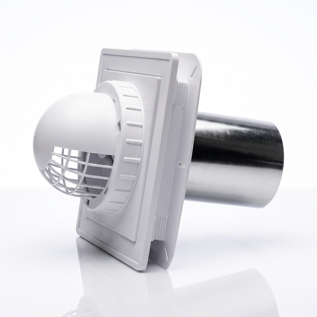 8 x 8 wall mount dryer vent with rigid end for rigid dryer pipe connection